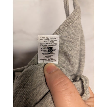 NEW BP. Gray VNeck bodysuit thong Spaghettti straps layering Size Medium