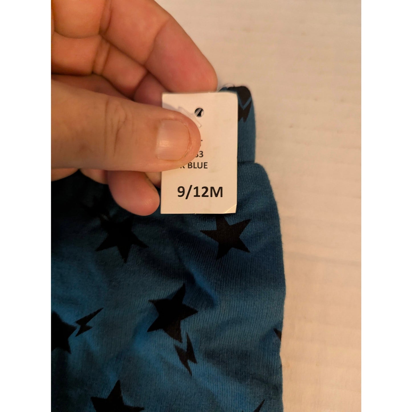 Koala Baby Blue Black Star Print Pull On Knit Pants Leggings Size 9-12 Months