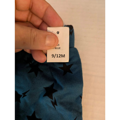 Koala Baby Blue Black Star Print Pull On Knit Pants Leggings Size 9-12 Months