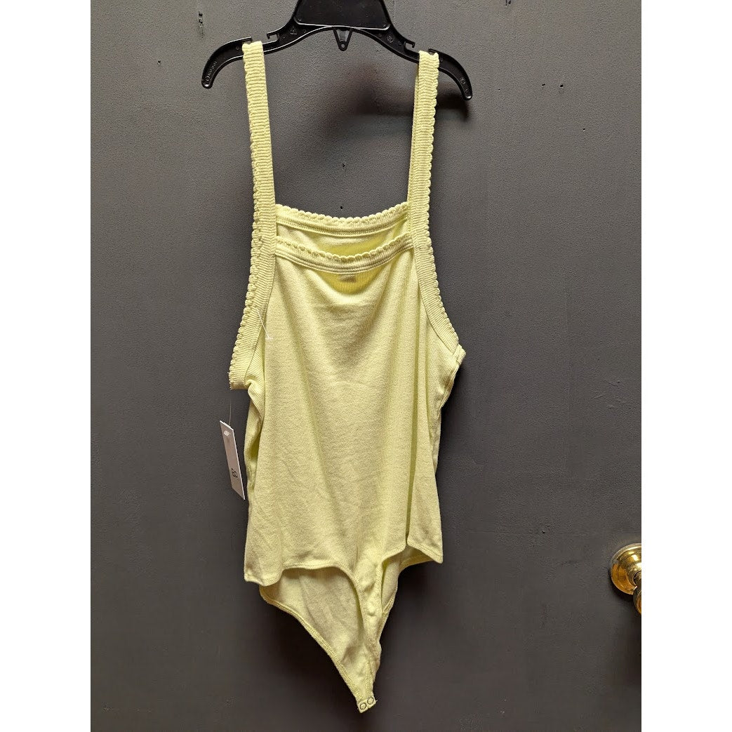 BP. yellow thong bodysuit size Medium sleeveless ribbed layering travel casual
