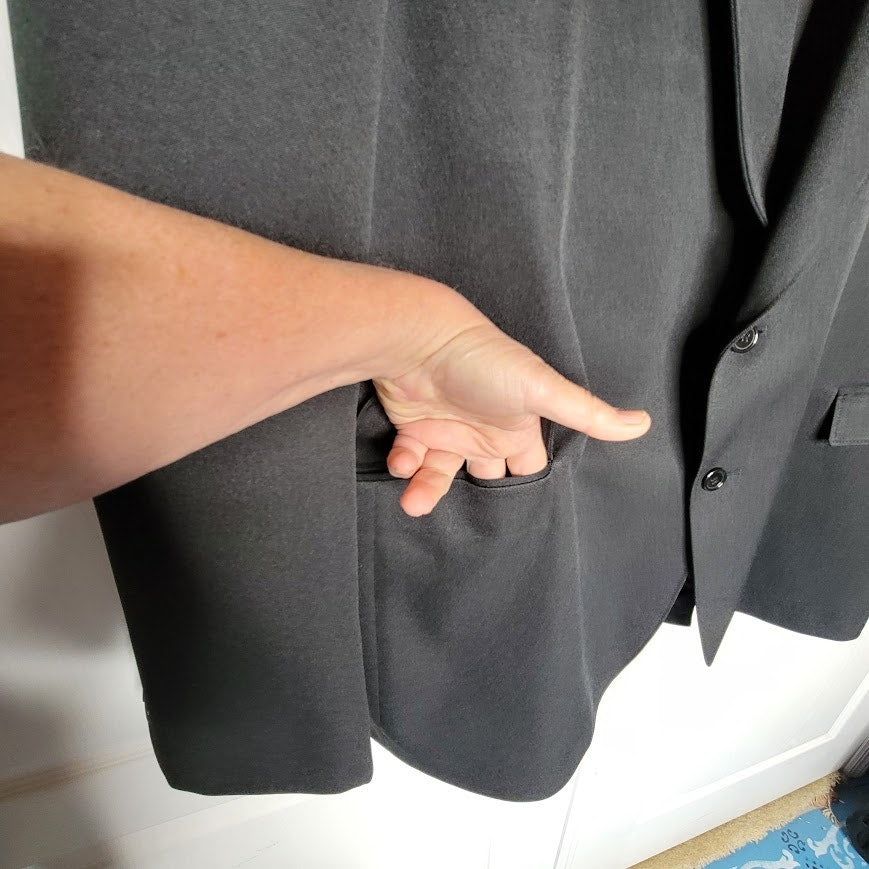 Circle S Black Western Cowboy Blazer Sport Coat with Pointed Yoke Details 52L