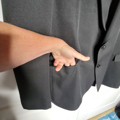 Circle S Black Western Cowboy Blazer Sport Coat with Pointed Yoke Details 52L