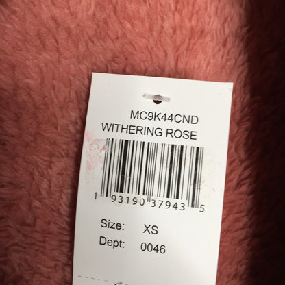 NWT Bobeau Faux Fur Draped Front Cardigan Sweater Size XS withering rose