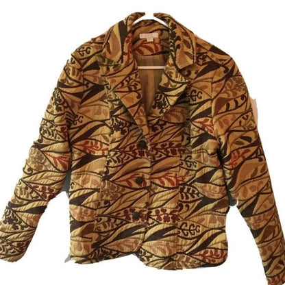 Erin London Women Tapestry Jacket Suit Multicolor Paisley Floral Size XL Heavy