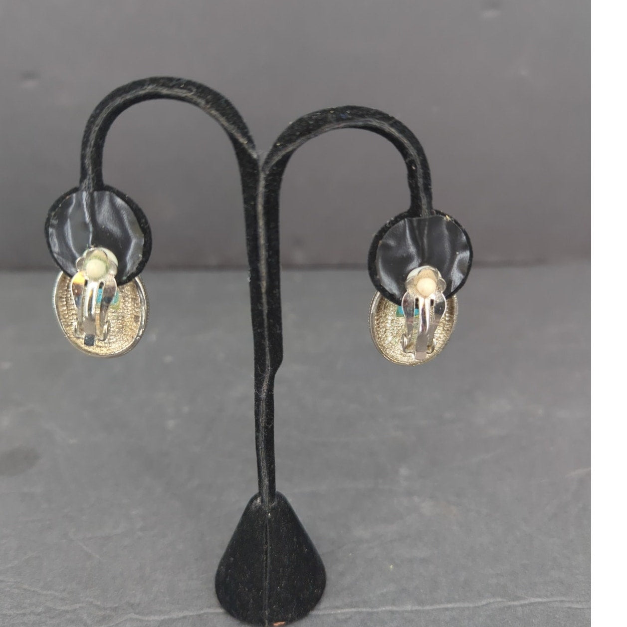 Vintage Turquoise Faux Stone Silver Tone Drop Earrings Boho Cowgirl Western