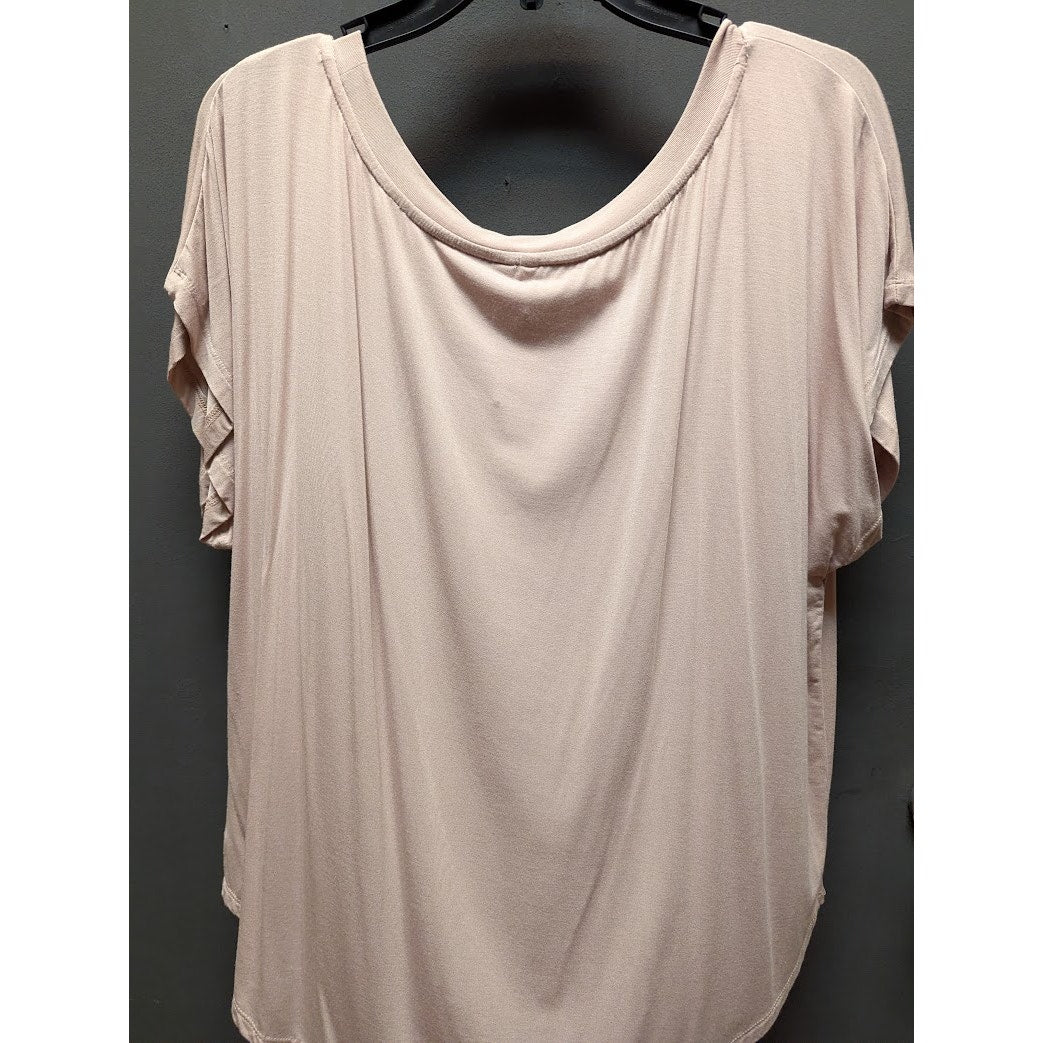 Nordstrom light pink short sleeve NEW  blouse top shirt Size Large Scoop Neck