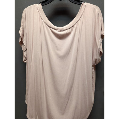 Nordstrom light pink short sleeve NEW  blouse top shirt Size Large Scoop Neck