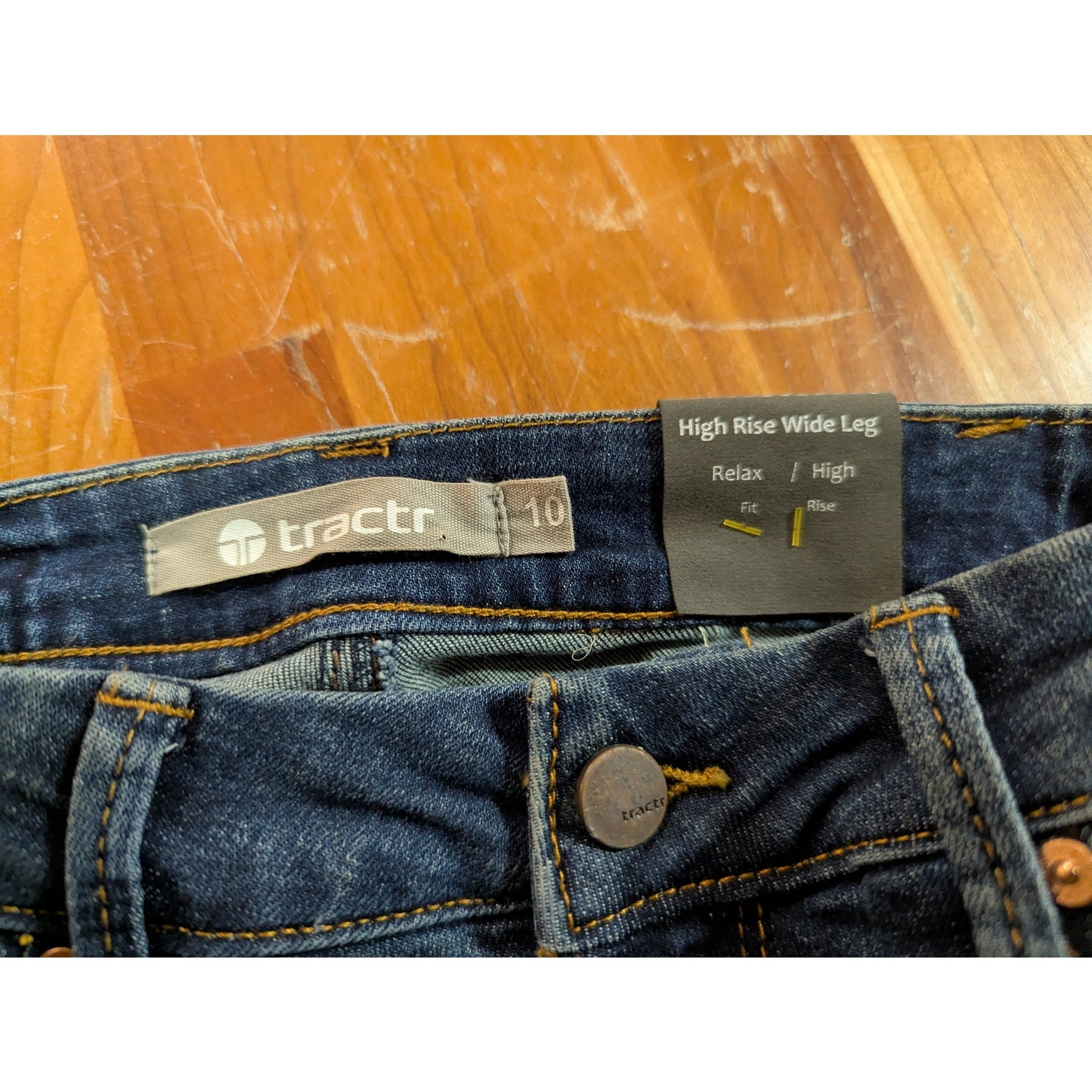 Tractr Blue Denim High Rise Wide Leg Jeans Size 10