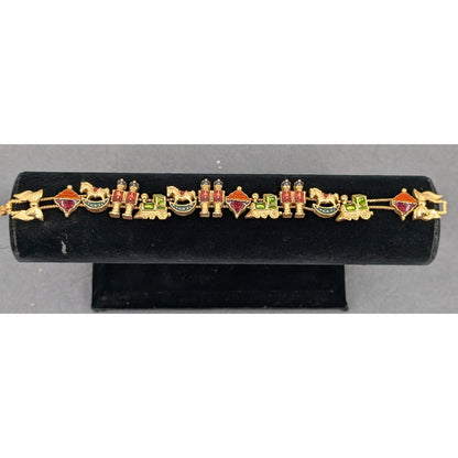 Vintage Fashion BRACELET Avon 8" toy soldiers enameled slide holiday