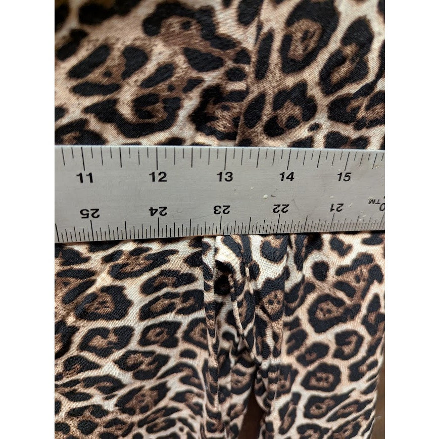 NEW Topshop Long Sleeve top Ruched Drawstring Center Leopard Print Size XS