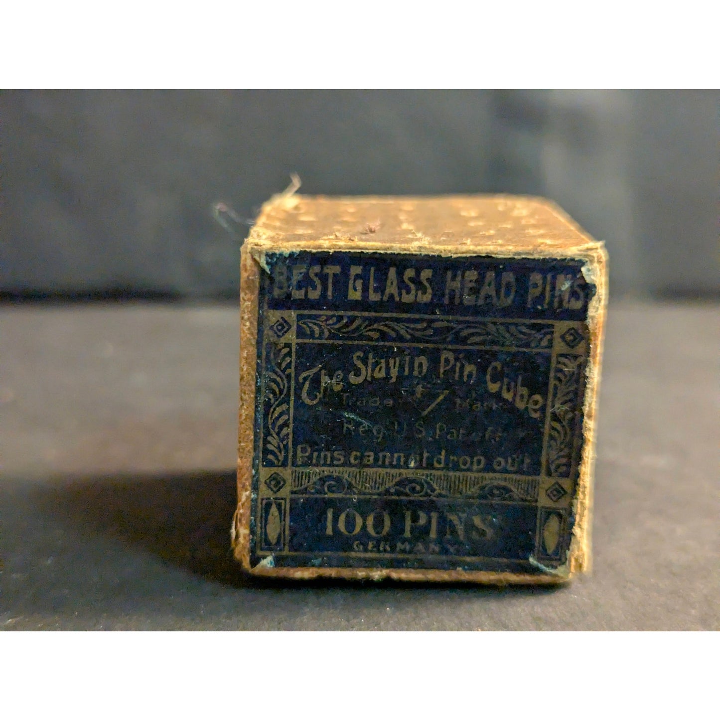 Vintage Neuss Brothers Glass Head Pins Cube Boxes Lot Antique Sewing Ephemera