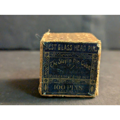 Vintage Neuss Brothers Glass Head Pins Cube Boxes Lot Antique Sewing Ephemera