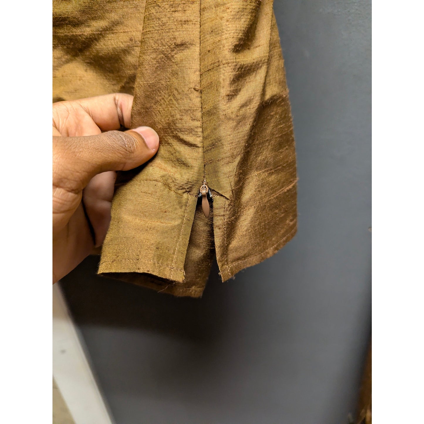 Spiegel Raw Silk Pant Sleeveless Top Two Piece Set Minimalist High End Brown