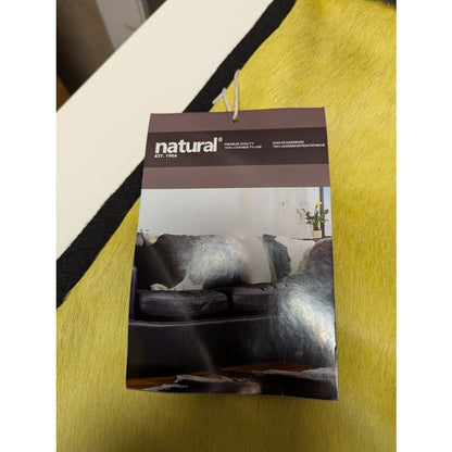 LOT of 2 Natural Brand 100% Dyed Cowhide Pillow Case Cover Yellow & Black NEW