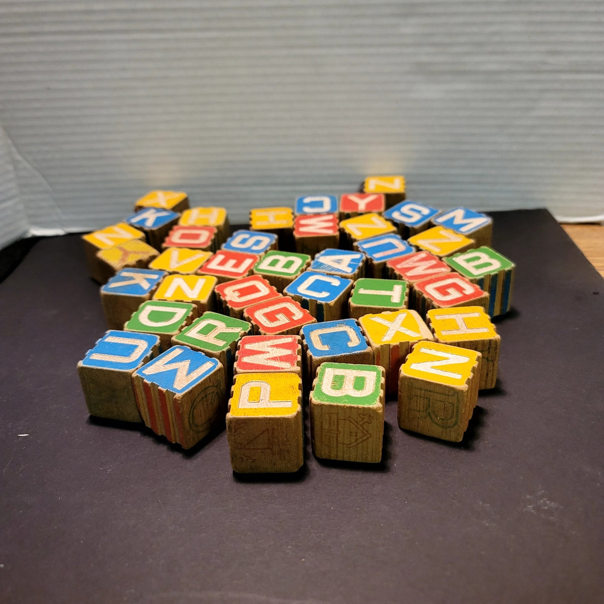 Vintage Wooden Alphabet & Animal Blocks Set (40 Pcs) Various Crafts Toys Play