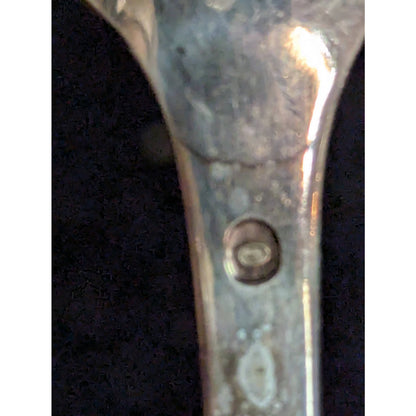 Antique French Silver Plate Demitasse Spoon Oval O Hallmark Tableware Flatware