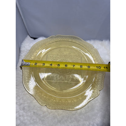 Vintage Federal Glass Patrician Amber Dinner Plate 11" Spoke Pattern Depression