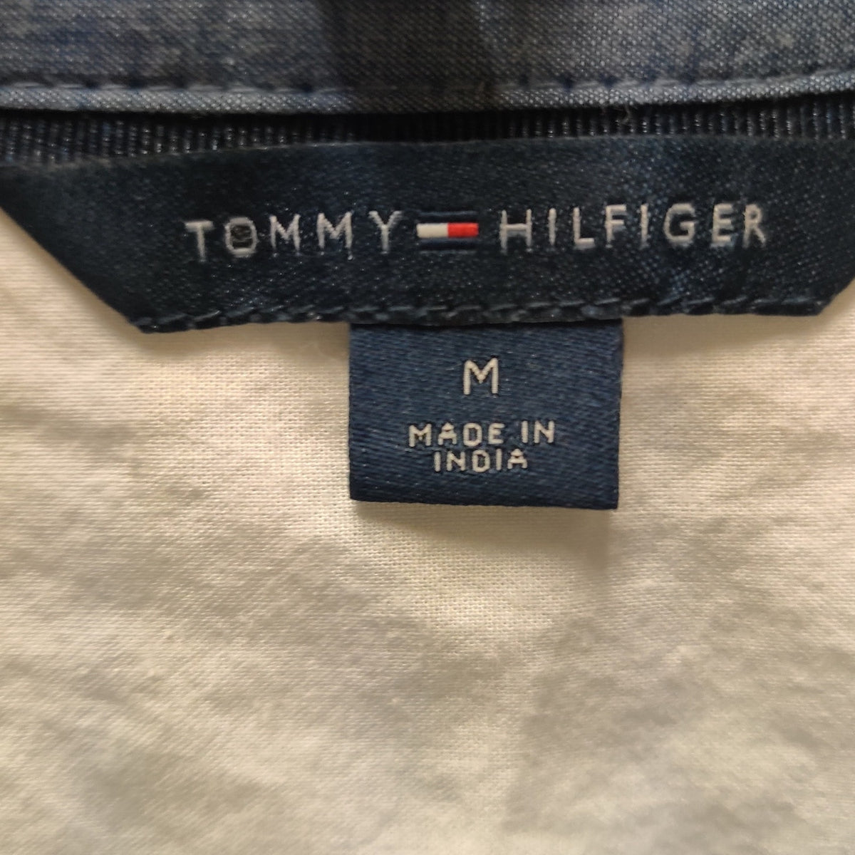 Tommy Hilfiger Anchor Print Button Up Shirt Medium White Long Sleeve Blouse