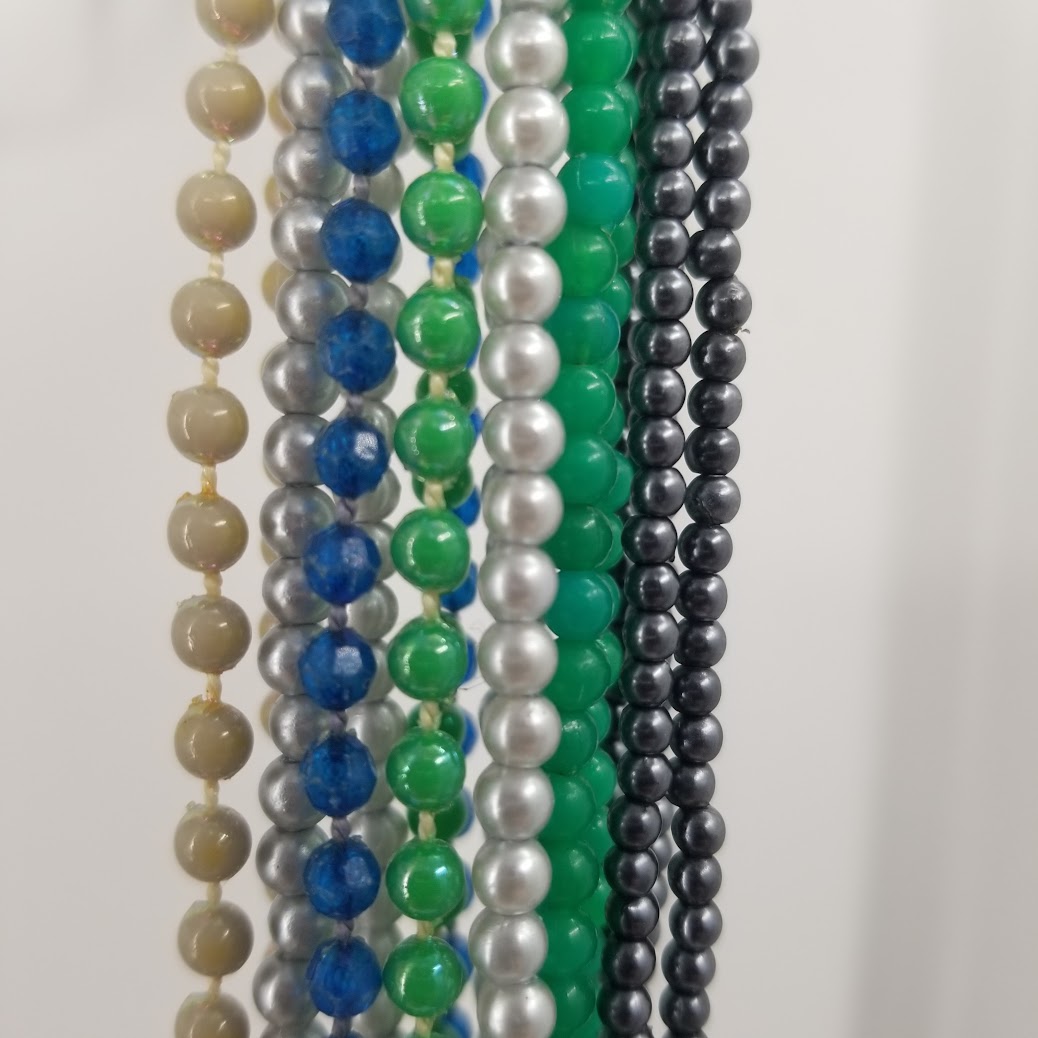 8 strands necklace round beads blue greens black plastic craft jewelry Making