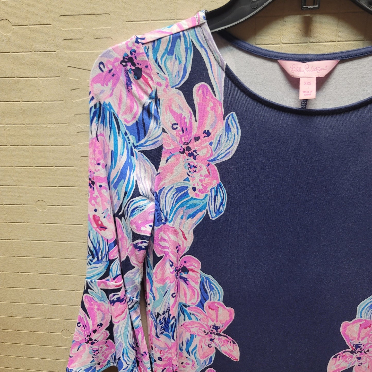Lilly Pulitzer Dress Ophelia Swing In Bright Navy Hypes & Stripes Size XXS