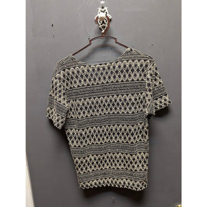 Jaipur black gold thread stretchy blouse top Size medium round neck career