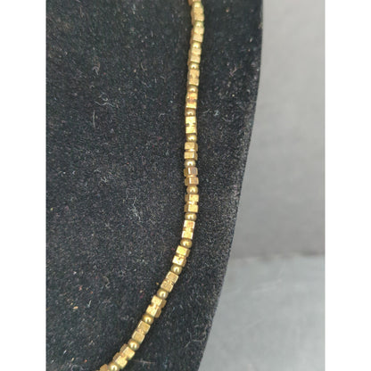 Vintage Gold Tone Brutalist Segmented Block Chain Collar Necklace Retro