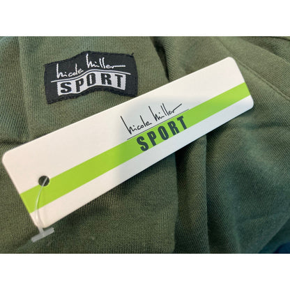 NWT Nicole Miller Sport Green Long Sleeve Full Zip Sweatshirt Hoodie Sz Medium