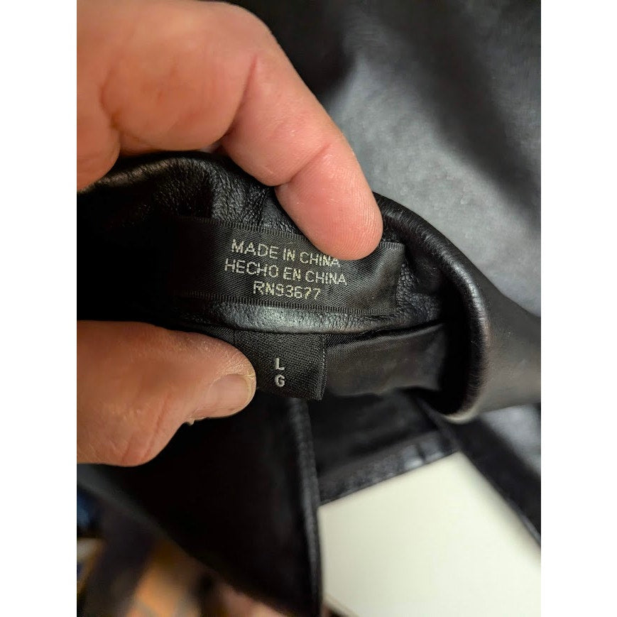 J. Ferrar Men's Black Genuine Leather Blazer Jacket Size Large 90s MatrixVibes