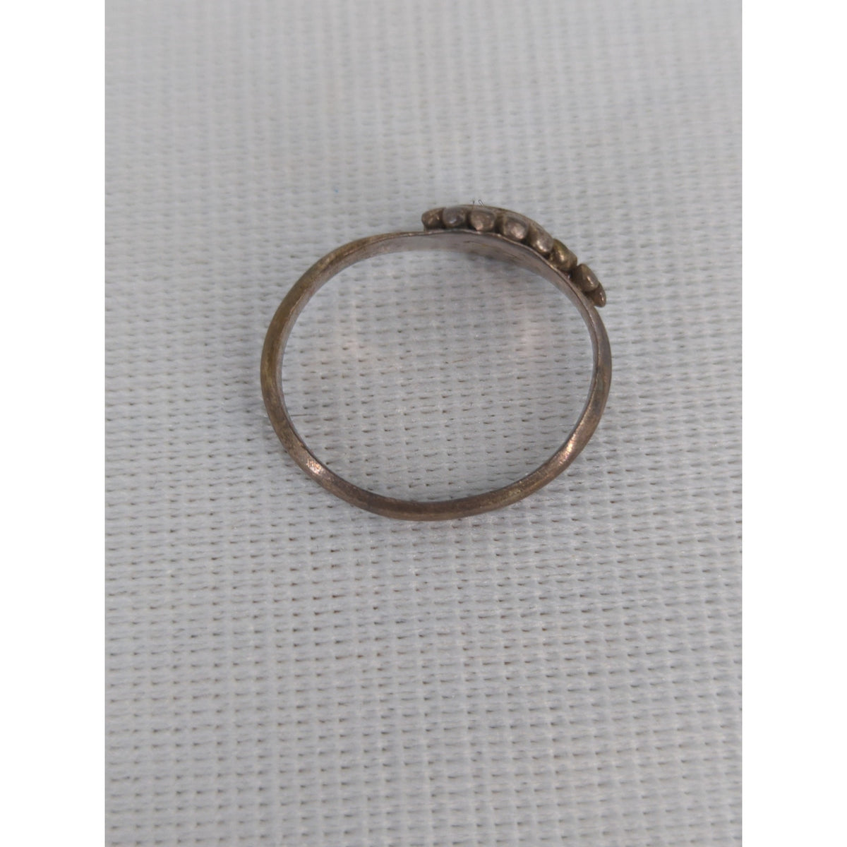 Vintage Bohemian Style 925 Silver Granulation Beaded Statement Cocktail Ring