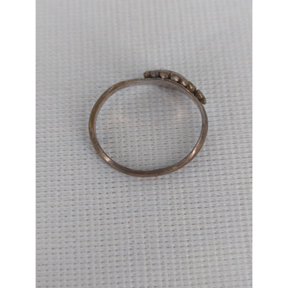 Vintage Bohemian Style 925 Silver Granulation Beaded Statement Cocktail Ring