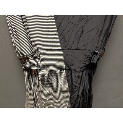 Akris NWT Two-Tone Mixed Media Stripe Sleeveless Midi Dress Size 14 NEW