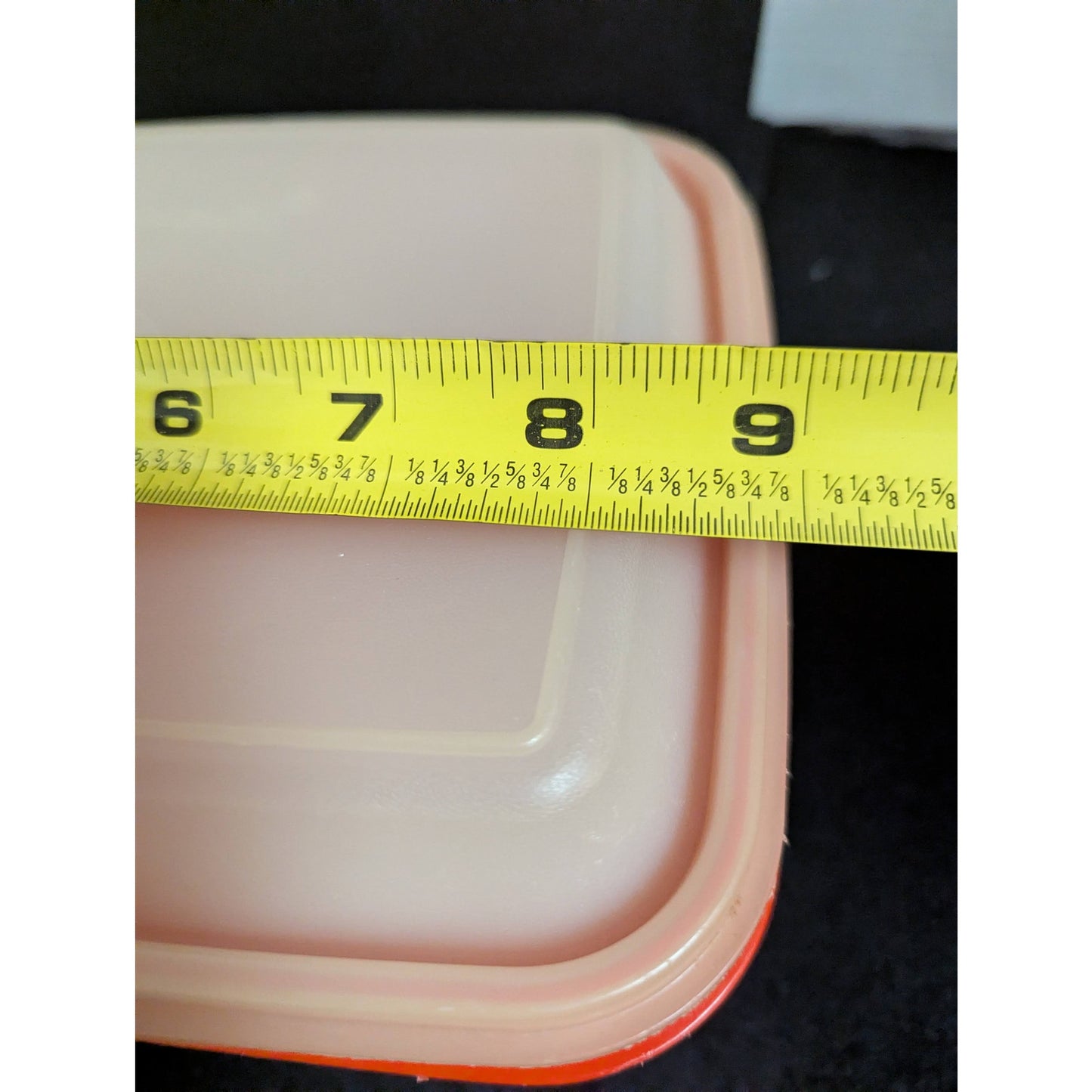 Vintage Tupperware Servalier Orange Loaf Pan Container with Sheer Lid
