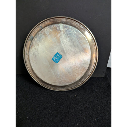 Vintage Kent Silversmiths Silverplate Engraved Round Tray Presentation Plate
