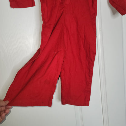 Vintage toddler baby handmade 50's Halloween costume RED DEVIL w/tail