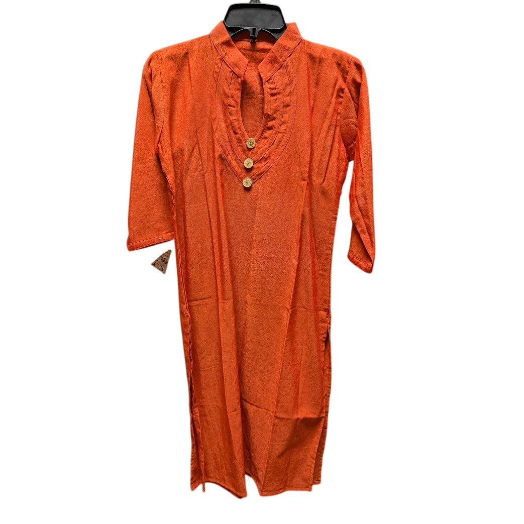 Orange tunic NEW size 40 top 3/4 sleeve Linen blend Small top /Youth Large Dress