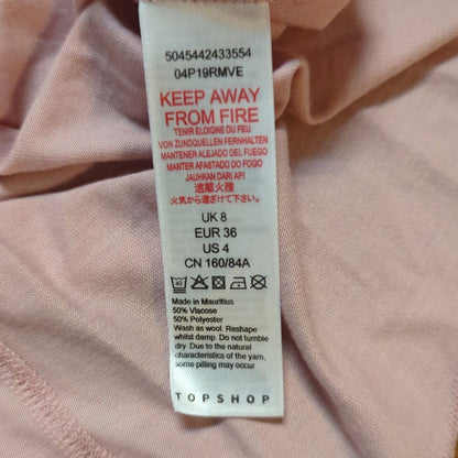 Topshop Dusty Pink V-Neck Tank Top Size 4 NEW Activewear Workout