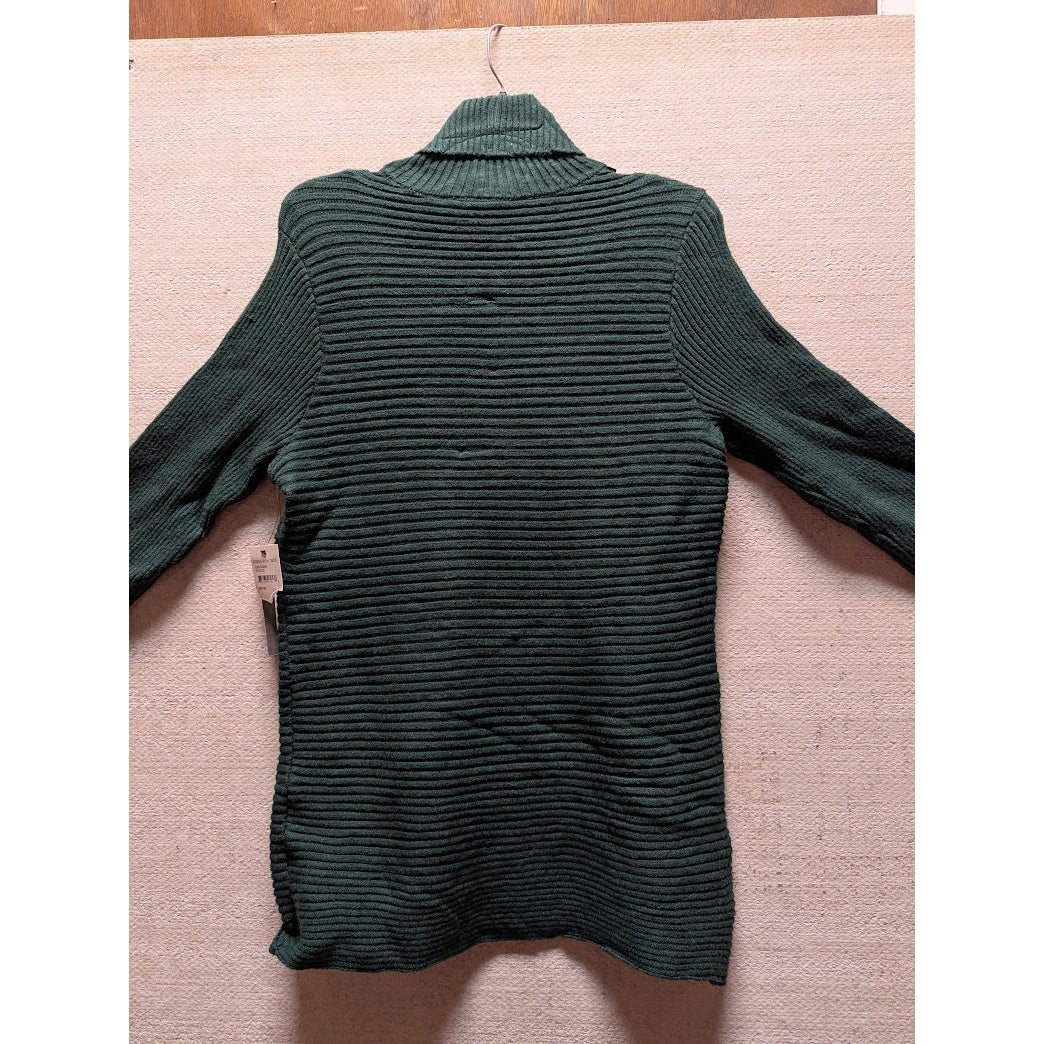 NWT Devotion Cyrus Spruce Green Turtleneck Rib Knit Long Sleeve Sweater Small