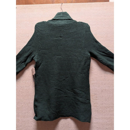 NWT Devotion Cyrus Spruce Green Turtleneck Rib Knit Long Sleeve Sweater Small