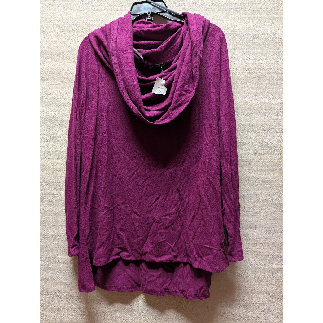 Gibsonlook NWT funnel neck turtleneck off shoulder Tunic Deep violet Size large