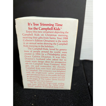 Vintage 1989 Campbell's Kids Collector's Edition Christmas Ornament