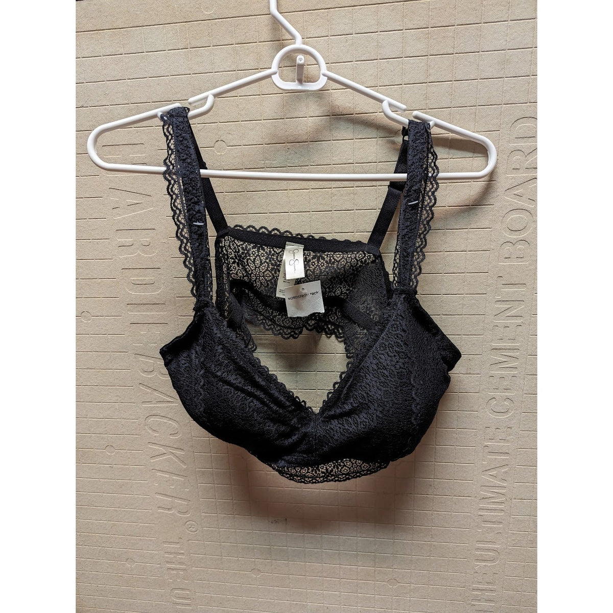 Jessica Simpson Black Lace Bra Size 3x stretch fabric removable padding NEW