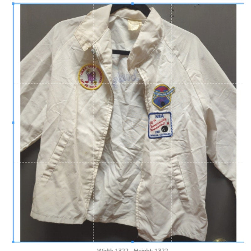 vintage white national bowling association jacket 1990s Size Large collared