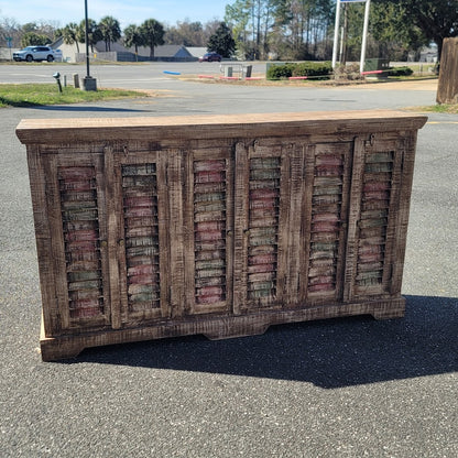 Secondhand Sandies: Vintage Rustic Shutter Door Sideboard Buffet Solid Wood Console Large