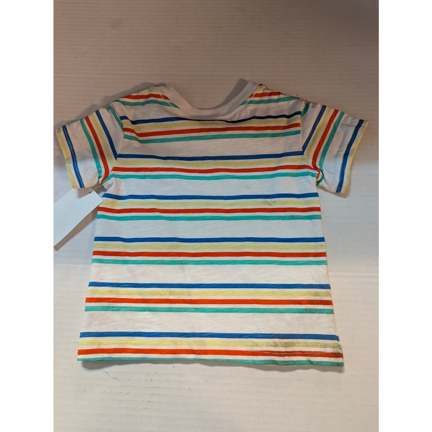 Little Me Baby Boys Striped Short Sleeve Pocket T-Shirt 12 Months NWT