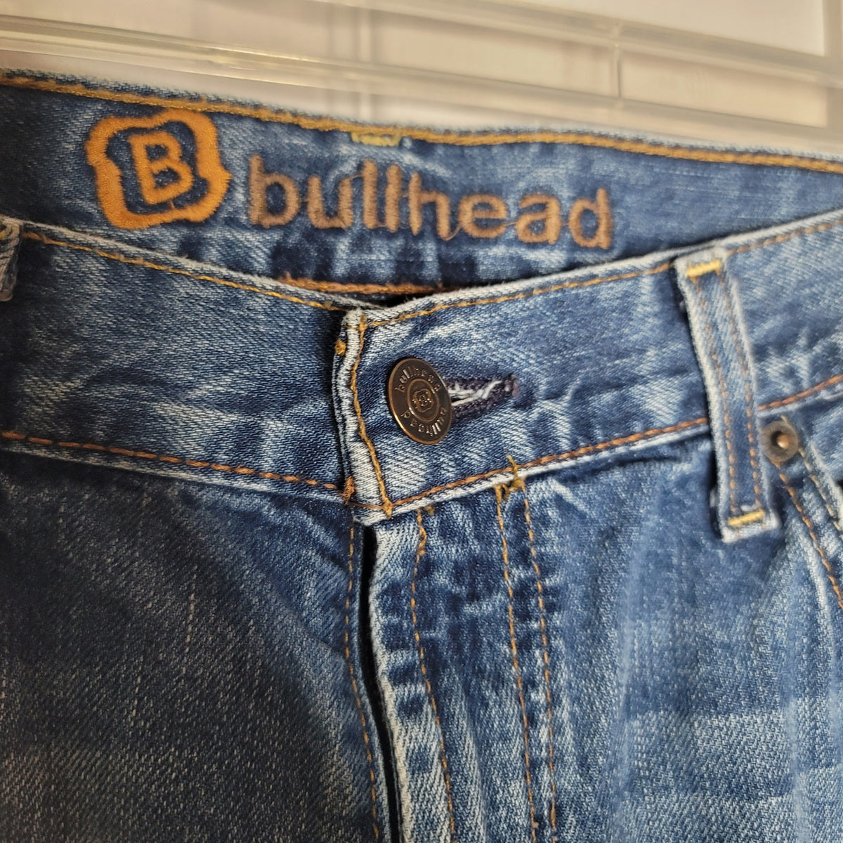 Bullhead Denim Altered Jeans Raw Hem 34" Waist 29" Inseam Distressed Shortened