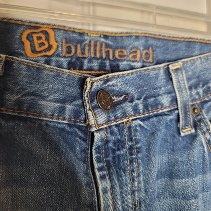 Bullhead Denim Altered Jeans Raw Hem 34" Waist 29" Inseam Distressed Shortened