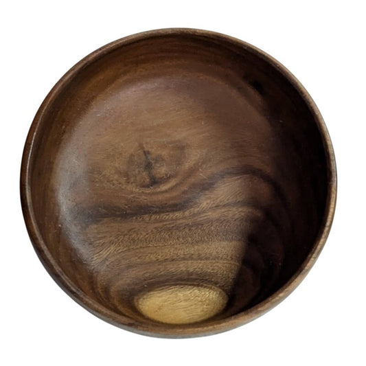 Acacia Large 11" Wood Round Bowl Centerpiece Serving MCM Gorgeous two tone Grain