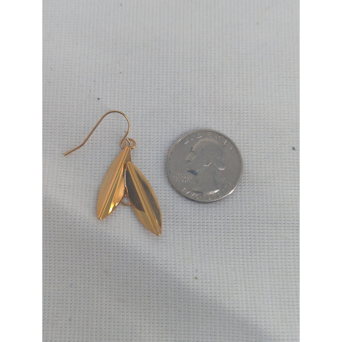 Area Stars 14K Gold Plated Brass Leaf Dangle Earrings Elegant Minimalist