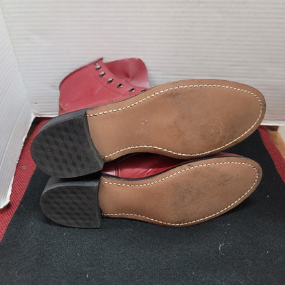 Vintage Packer Roper Kiltie Boots by Rodeo Drive Size 7.5 Leather Red Lace Up