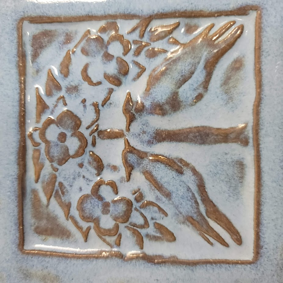 Sligo Greek Tiles Made in year 2000 Handmade 6" x 6"  Tree Life Dove Birds